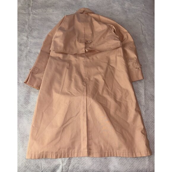 London Fog Jacket Womens Petite 4 Trench Coat Mauve Pink Long Classic Style - Picture 2 of 7